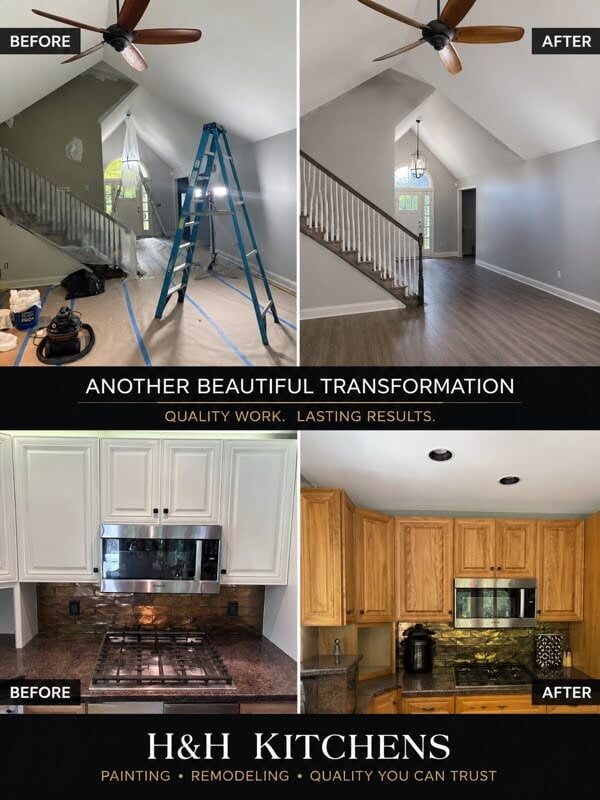 Before and After Painting and KitchenWork